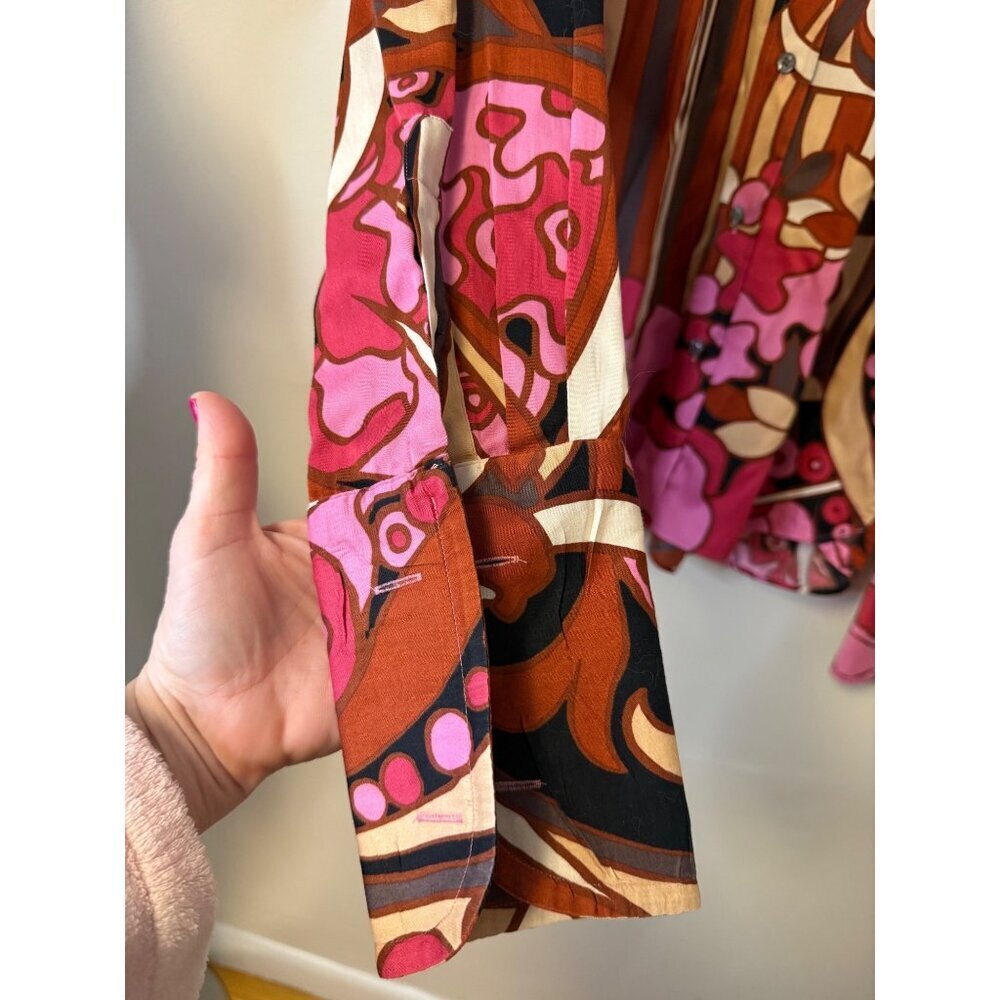 Ted Baker London Mens 16.5 42 Long Sleeve Cotton Shirt Multicolor Abstract Print - Picture 5 of 8